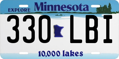 MN license plate 330LBI