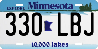 MN license plate 330LBJ