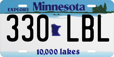 MN license plate 330LBL