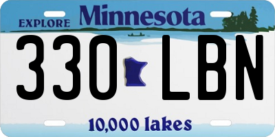 MN license plate 330LBN