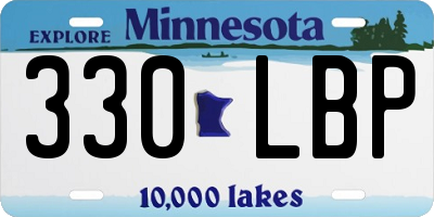 MN license plate 330LBP