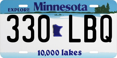 MN license plate 330LBQ