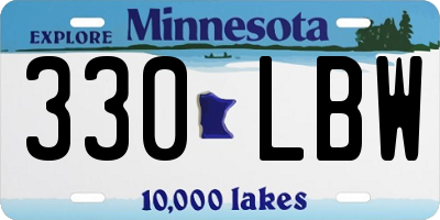 MN license plate 330LBW
