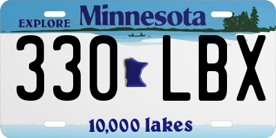 MN license plate 330LBX