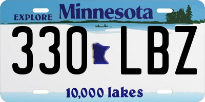 MN license plate 330LBZ