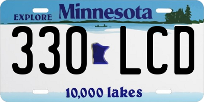 MN license plate 330LCD