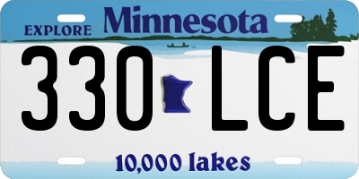 MN license plate 330LCE