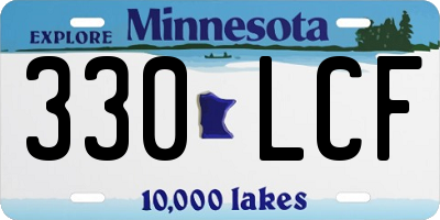 MN license plate 330LCF