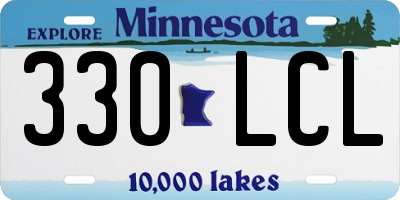 MN license plate 330LCL