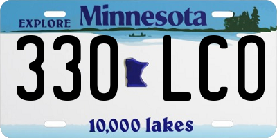 MN license plate 330LCO
