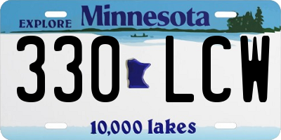 MN license plate 330LCW