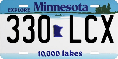 MN license plate 330LCX