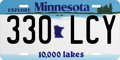 MN license plate 330LCY