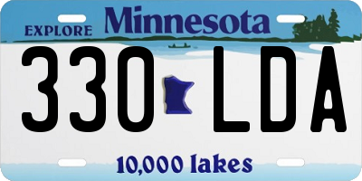 MN license plate 330LDA
