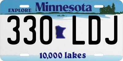 MN license plate 330LDJ