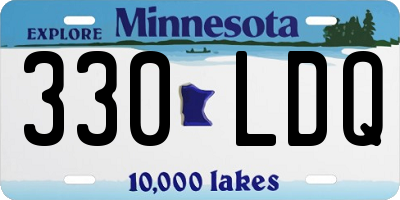 MN license plate 330LDQ