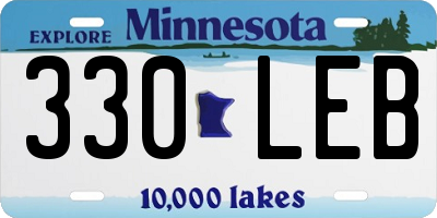 MN license plate 330LEB