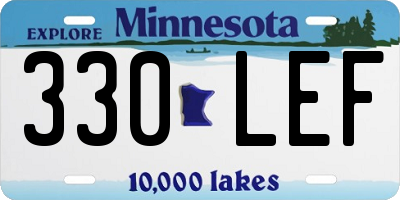 MN license plate 330LEF