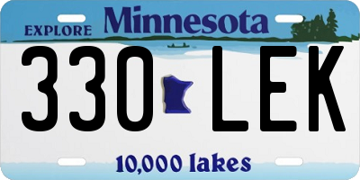 MN license plate 330LEK