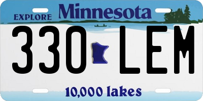 MN license plate 330LEM