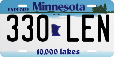 MN license plate 330LEN