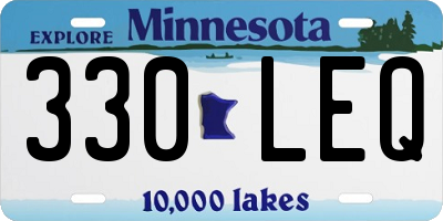 MN license plate 330LEQ