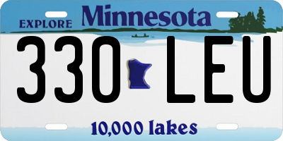 MN license plate 330LEU