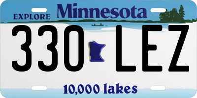 MN license plate 330LEZ