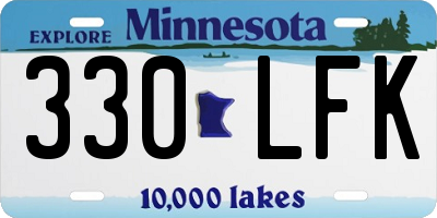 MN license plate 330LFK
