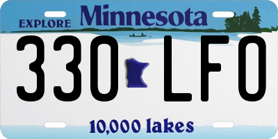 MN license plate 330LFO
