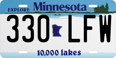 MN license plate 330LFW