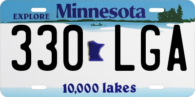 MN license plate 330LGA