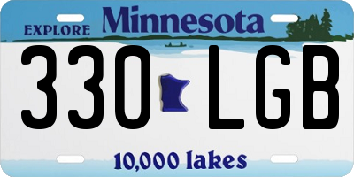 MN license plate 330LGB