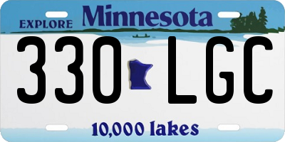 MN license plate 330LGC