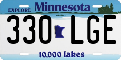 MN license plate 330LGE