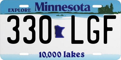 MN license plate 330LGF