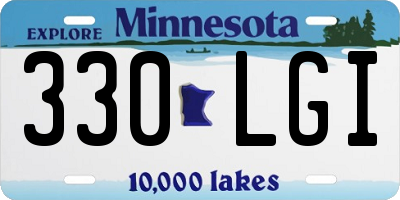 MN license plate 330LGI