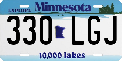 MN license plate 330LGJ