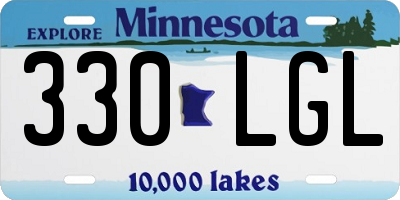 MN license plate 330LGL