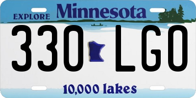 MN license plate 330LGO