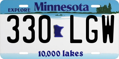 MN license plate 330LGW