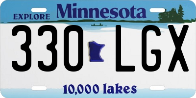 MN license plate 330LGX