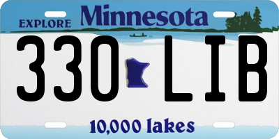 MN license plate 330LIB