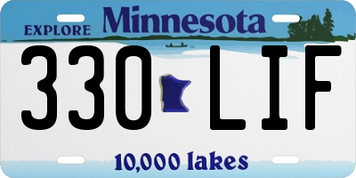 MN license plate 330LIF