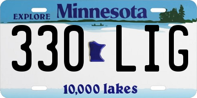 MN license plate 330LIG