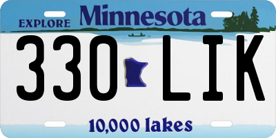 MN license plate 330LIK