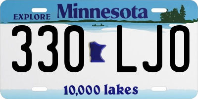 MN license plate 330LJO