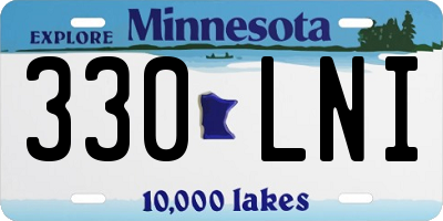 MN license plate 330LNI