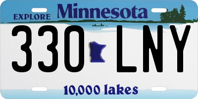 MN license plate 330LNY