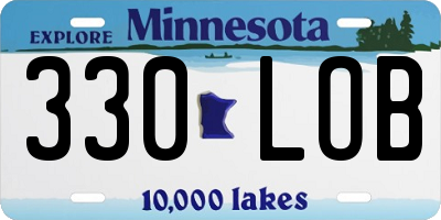 MN license plate 330LOB